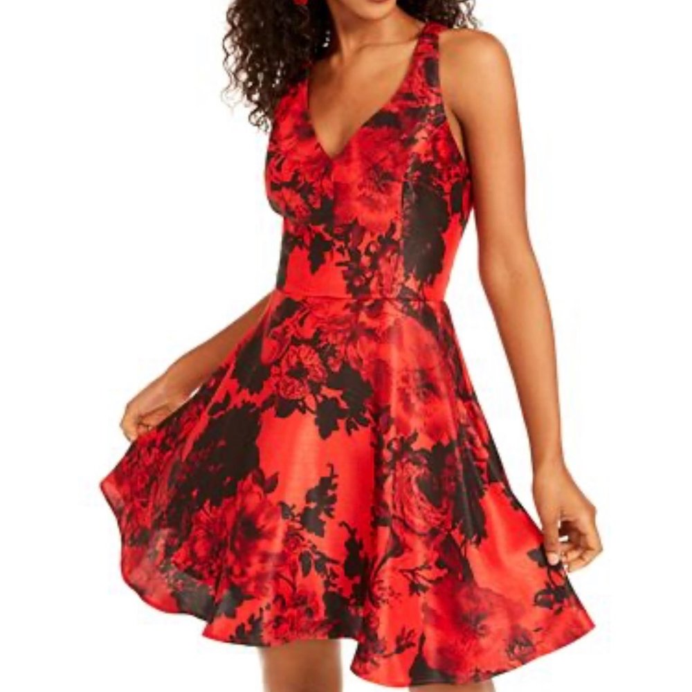 Red & Black Short Cocktail Dress